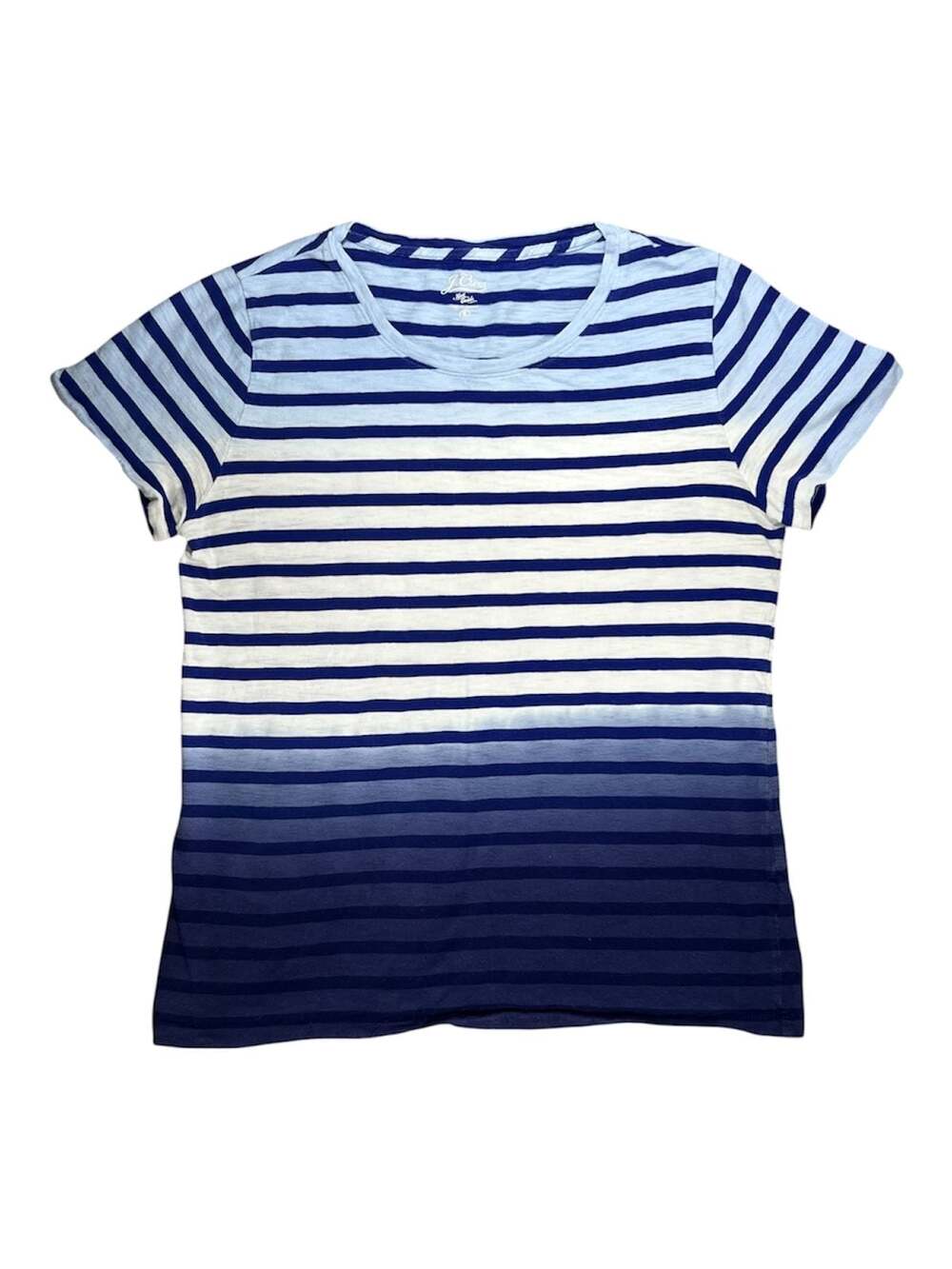 J. Crew Knit Goods Women's Ombre Dip-Dye Striped Short Sleeve T-Shirt